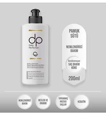 dp Daily Perfection Pamuk Sütü Durulanmayan Saç Bakım Kürü 200 ml - 1