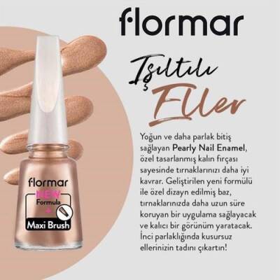 Flormar Oje Pearly Nail Enamel Pl387 Vintage Gold New - 1