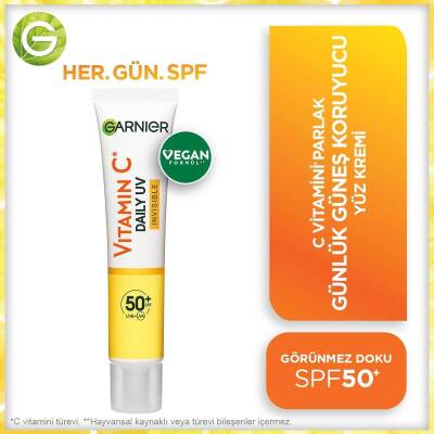 Garnier C Vitamini Parlak Günlük Uv Korumalı Güneş Yüz Kremi Spf50 Işıltılı Doku 40ml - 1