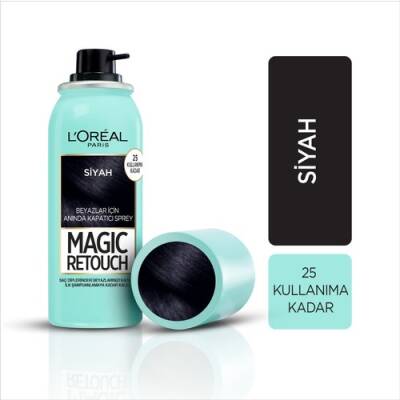 Loreal Paris Beyaz Saçlar Için Kapatıcı Siyah Saç Spreyi - Magic Retouch 01 Noir 75 ml - 1