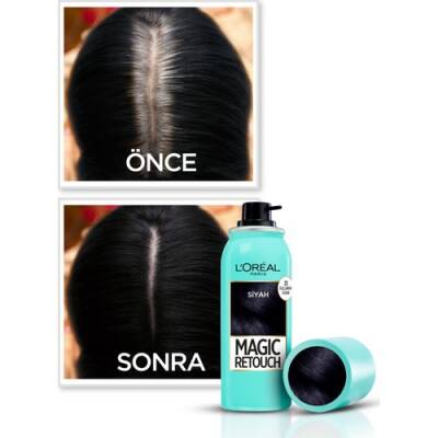 Loreal Paris Beyaz Saçlar Için Kapatıcı Siyah Saç Spreyi - Magic Retouch 01 Noir 75 ml - 3
