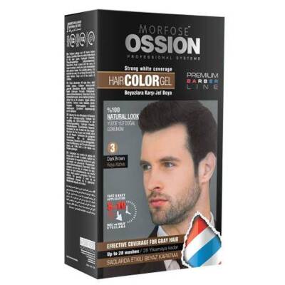 Morfose Ossion Erkek Saç Jel Boya Doğal Koyu Kahve No:3 40 Ml - 1