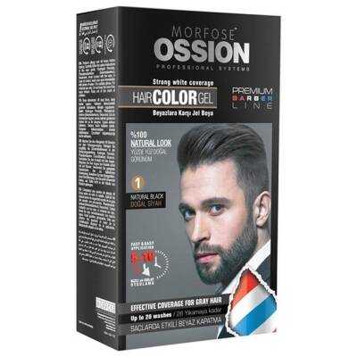 Morfose Ossion Pr.barber Erkek Saç Jel Boya Doğal Siyah No:1 40 Ml - 1