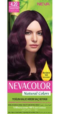Neva Color Natural Saç Boyası Seti 4.20 Patlıcan Moru - 1