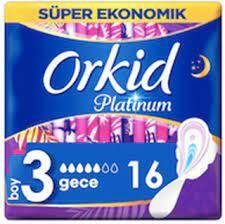 Orkid Platinum Hijyenik Ped Gece Süper Ekonomik Paket 16 Ped - 1
