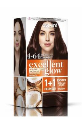 Ostwint Excellent Glow 1+1 Hediyeli Saç Boyası Seti No.4.64 Kestane Kızıl Bakır - 1