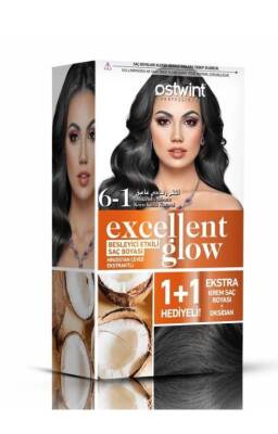 Ostwint Excellent Glow 1+1 Hediyeli Saç Boyası Seti No.6.1 Koyu Küllü Kumral - 1