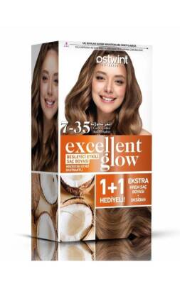 Ostwint Excellent Glow 1+1 Hediyeli Saç Boyası Seti No.7.35 Kakao Kahve - 1