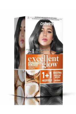 Ostwint Excellent Glow 1+1 Saç Boyası Seti No.7.1 Küllü Kumral - 1